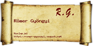 Römer Gyöngyi névjegykártya